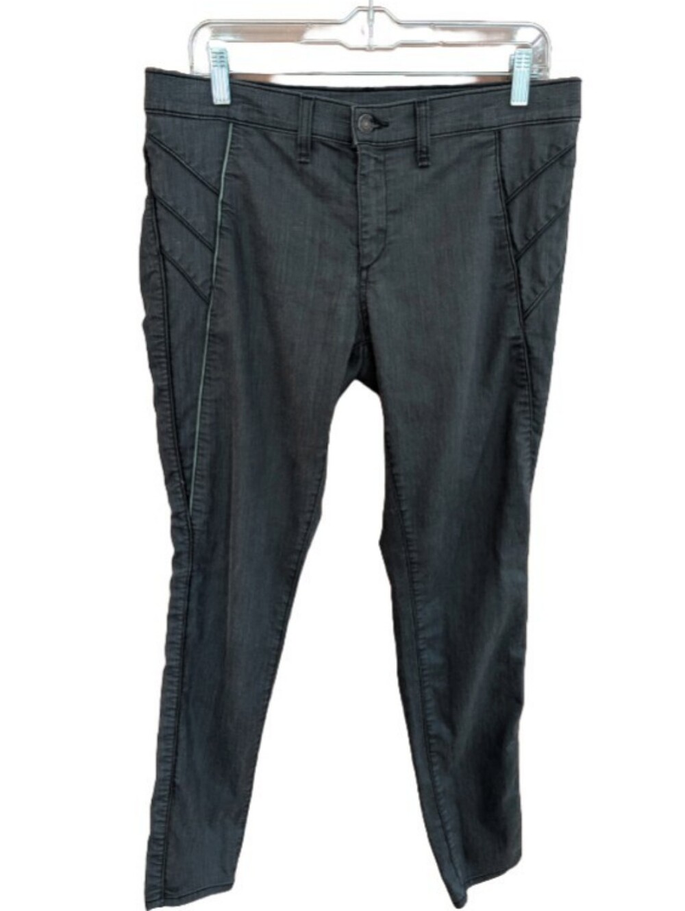 Rag & Bone Trench Legging Shoreditch Skinny Jeans 100% Leather Piping Sz 32 *EUC